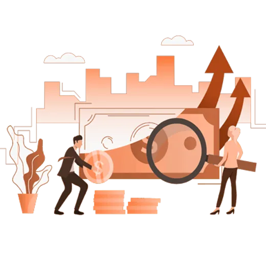 Calgary CRA audit help illustration with magnifying glass reviewing a tax document